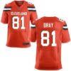 Men’s Cleveland Browns #81 Jim Dray Orange Alternate 2015 NFL Nike Elite Jersey
