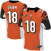 Nike Cincinnati Bengals #18 A.J. Green Orange C Patch Elite Jersey