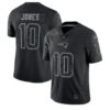 Men’s New England Patriots #10 Mac Jones Black Reflective Limited Stitched Football Jersey