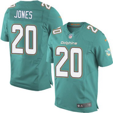 Men’s Miami Dolphins #20 Reshad Jones Aqua Green Team Color NFL Nike Elite Jersey