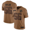 Men’s New York Giants #56 Lawrence Taylor 2023 Brown Salute To Service Limited Football Stitched Jersey