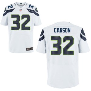 Men’s Nike Seattle Seahawks #32 Chris Carson Elite White Jersey