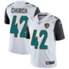 Nike Jaguars #42 Barry Church White Men’s Stitched NFL Vapor Untouchable Limited Jersey