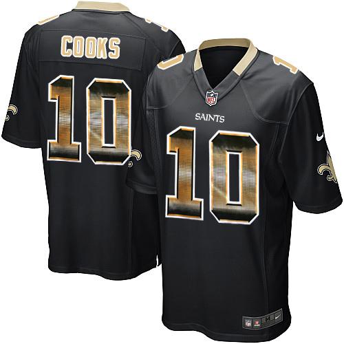 Nike Saints #10 Brandin Cooks Black Team Color Men’s Stitched NFL Limited Strobe Jersey
