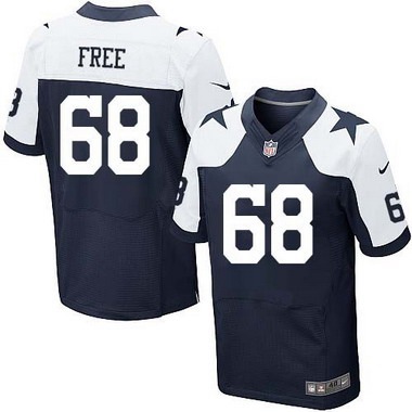 Men’s Dallas Cowboys #68 Doug Free Navy Blue Thanksgiving Alternate NFL Nike Elite Jersey
