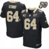 Men’s New Orleans Saints #64 Zach Strief Black 50th Season Patch Stitched NFL Nike Elite Jersey with C Patch