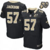 Men’s New Orleans Saints #57 Rickey Jackson Black 50th Season Patch Stitched NFL Nike Elite Jersey