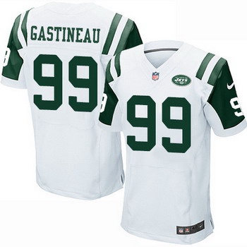 Men’s New York Jets #99 Mark Gastineau White Road NFL Nike Elite Jersey