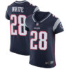 Men’s Nike New England Patriots #28 James White Navy Blue Team Color Stitched NFL Vapor Untouchable Elite Jersey