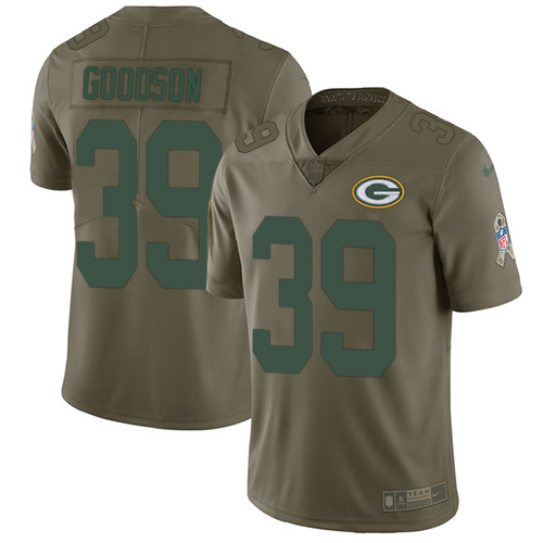 Nike Green Bay Packers #39 Demetri Goodson Olive Men’s Stitched NFL Limited 2017 Salute To Service Jersey