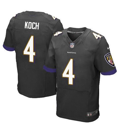 Men’s Baltimore Ravens #4 Sam Koch White Road NFL Nike Elite Jersey