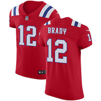 Men’s Nike New England Patriots #12 Tom Brady Red Alternate Stitched NFL Vapor Untouchable Elite Jersey