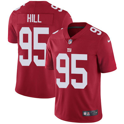 Nike New York Giants #95 B.J. Hill Red Alternate Men’s Stitched NFL Vapor Untouchable Limited Jersey