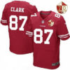 Men’s San Francisco 49ers #87 Dwight Clark Scarlet Red 70th Anniversary Patch Stitched NFL Nike Elite Jersey