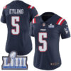 Women’s New England Patriots #5 Danny Etling Navy Blue Nike Rush Vapor Untouchable Super Bowl LIII Bound Limited Jersey