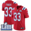 #33 Limited Kevin Faulk Red Nike NFL Alternate Men’s Jersey New England Patriots Vapor Untouchable Super Bowl LIII Bound