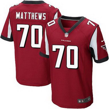 Men’s Atlanta Falcons #70 Jake Matthews Red Team Color NFL Nike Elite Jersey