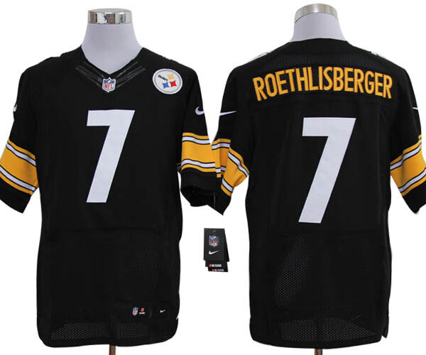 Size 60 4XL-Ben Roethlisberger Pittsburgh Steelers #7 Black Stitched Nike Elite NFL Jerseys