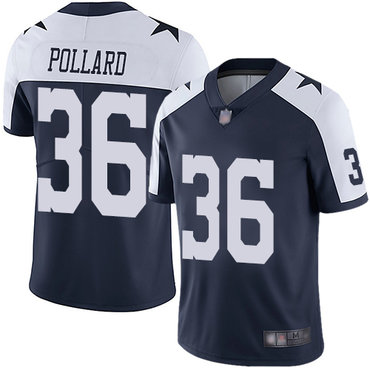 Cowboys #36 Tony Pollard Navy Blue Thanksgiving Men’s Stitched Football Vapor Untouchable Limited Throwback Jersey