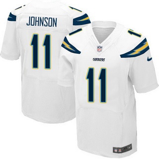 Men’s San Diego Chargers #11 Stevie Johnson White Road NFL Nike Elite Jersey
