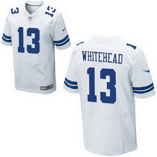 Men’s Dallas Cowboys #13 Lucky Whitehead White Road NFL Nike Elite Jersey