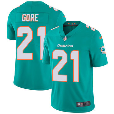 Nike Miami Dolphins #21 Frank Gore Aqua Green Team Color Men’s Stitched NFL Vapor Untouchable Limited Jersey