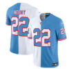 Men’s Tennessee Titans #22 Derrick Henry White Blue 2023 F.U.S.E. Split Vapor Limited Throwback Football Stitched Jersey