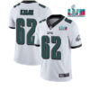 Men’s Philadelphia Eagles #62 Jason Kelce White Super Bowl LVII Patch Vapor Untouchable Limited Stitched Jersey