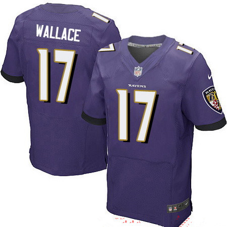 Men’s Baltimore Ravens #17 Mike Wallace Purple Team Color Stitched NFL Nike Elite Jersey