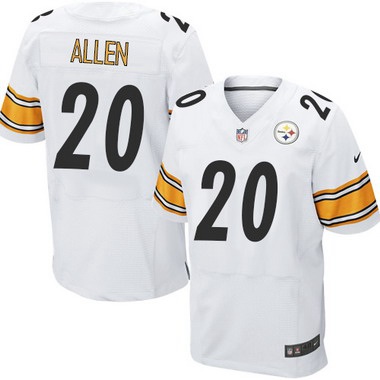 Men’s Pittsburgh Steelers #20 Will Allen White Road NFL Nike Elite Jersey