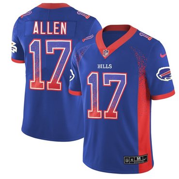 Nike Buffalo Bills #17 Josh Allen Royal Blue Team Color Men’s Stitched NFL Limited Rush Drift Fashion Jersey
