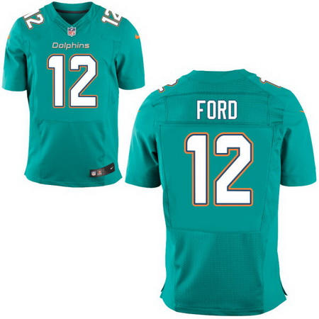 Men’s 2017 NFL Draft Miami Dolphins #12 Isaiah Ford Green Team Color Stitched NFL Nike Elite Jersey