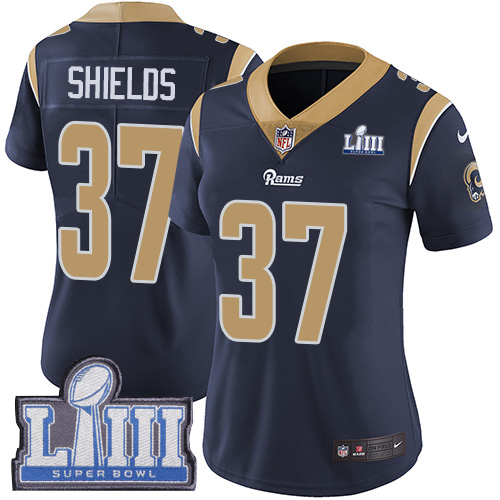 #37 Limited Sam Shields Navy Blue Nike NFL Home Women’s Jersey Los Angeles Rams Vapor Untouchable Super Bowl LIII Bound