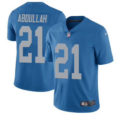 Nike Lions #21 Ameer Abdullah Blue Throwback Men’s Stitched NFL Limited Jersey