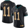 Nike Eagles #11 Carson Wentz Black Men’s Stitched NFL Limited Gold Rush Jersey
