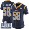 #58 Limited Cory Littleton Navy Blue Nike NFL Home Women’s Jersey Los Angeles Rams Vapor Untouchable Super Bowl LIII Bound
