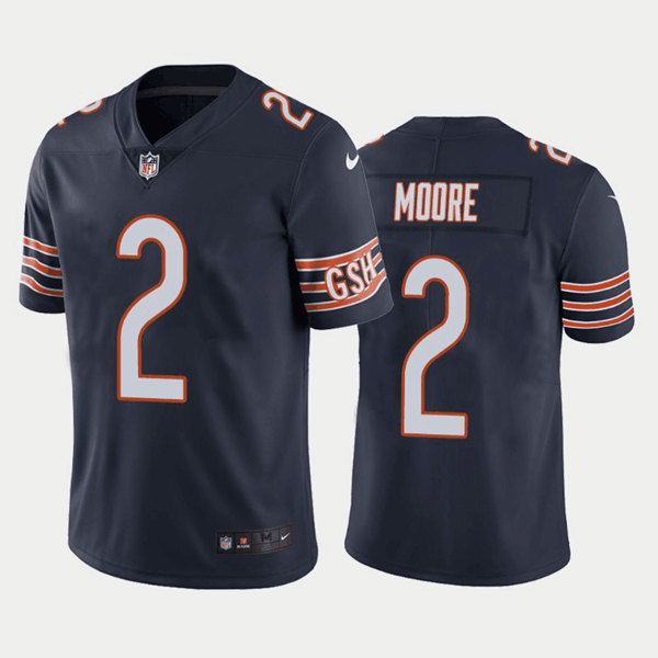 Men’s Chicago Bears #2 D.J. Moore Navy Vapor Untouchable Stitched Football Jersey