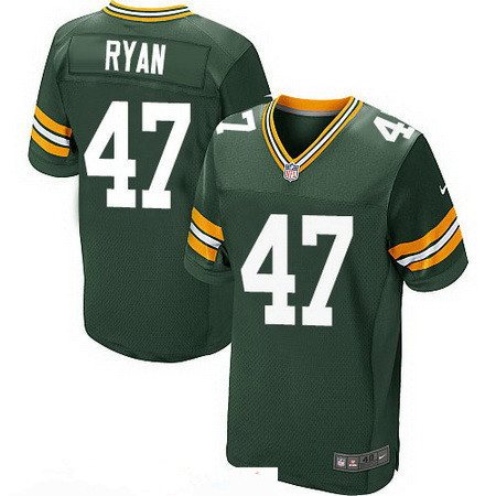 Men’s Green Bay Packers #47 Jake Ryan Green Team Color Stitched NFL Nike Elite Jersey