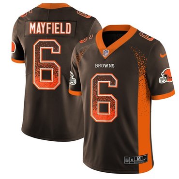 Nike Cleveland Browns #6 Baker Mayfield Brown Team Color Men’s Stitched NFL Limited Rush Drift Fashion Jersey