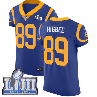 #89 Elite Tyler Higbee Royal Blue Nike NFL Alternate Men’s Jersey Los Angeles Rams Vapor Untouchable Super Bowl LIII Bound