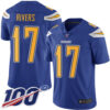 Chargers #17 Philip Rivers Electric Blue Men’s Stitched Football Limited Rush 100th Season Jersey