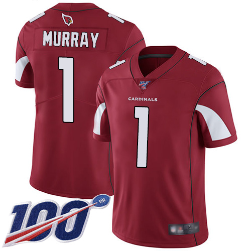 Cardinals #1 Kyler Murray Red Team Color Men’s Stitched Football 100th Season Vapor Limited Jersey