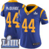 #44 Limited Jacob McQuaide Royal Blue Nike NFL Alternate Women’s Jersey Los Angeles Rams Vapor Untouchable Super Bowl LIII Bound