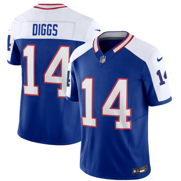 Men’s Buffalo Bills #14 Stefon Diggs Blue White 2023 F.U.S.E. Throwback Vapor Untouchable Limited Football Stitched Jersey