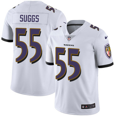 Nike Baltimore Ravens #55 Terrell Suggs White Men’s Stitched NFL Vapor Untouchable Limited Jersey