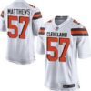 Men’s Cleveland Browns #57 Clay Matthews Road 2015 NFL Nike Elite Jersey