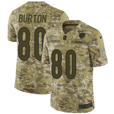 Nike Bears 80 Trey Burton Camo Men’s Stitched NFL Limited 2018 Salute To Service Jersey