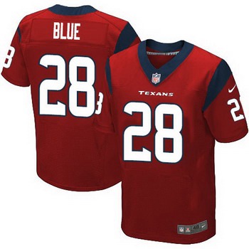 Men’s Houston Texans #28 Alfred Blue Red Alternate NFL Nike Elite Jersey