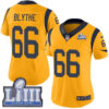 #66 Limited Austin Blythe Gold Nike NFL Women’s Jersey Los Angeles Rams Rush Vapor Untouchable Super Bowl LIII Bound