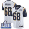 #68 Limited Jamon Brown White Nike NFL Road Men’s Jersey Los Angeles Rams Vapor Untouchable Super Bowl LIII Bound